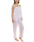 ფოტო #8 პროდუქტის Women's 2-Pc. Satin Lace-Trim Pajamas Set