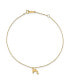 ფოტო #1 პროდუქტის Dolphin Charm Anklet in 14k Yellow Gold