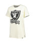ფოტო #3 პროდუქტის Women's Cream Las Vegas Raiders Chrome Sideline T-shirt