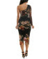 Фото #2 товара Juniors' Floral-Print Bodycon Midi Dress