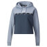 Фото #1 товара Puma Power Tape Cropped Logo Pullover Hoodie Womens Blue Casual Athletic Outerwe