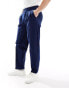 Фото #4 товара ASOS DESIGN smart premium cotton oversized tapered chino trousers in navy