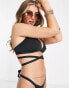 Фото #3 товара Wolf & Whistle Fuller Bust Exclusive triangle straping bikini top in black