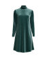 Фото #1 товара Women's Long Sleeve Velvet Turtleneck Dress