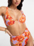 ASOS DESIGN monowire bikini top in oversize floral print
