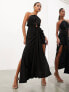 Фото #2 товара ASOS EDITION drape halter midi dress with tie detail in black