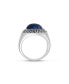 Фото #2 товара Blue Apatite Gemstone Sterling Silver Men Signet Ring in Black Rhodium