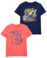 Фото #1 товара Kid 2-Pack Dinosaur & Shark Graphic Tees XS