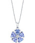 Фото #1 товара Macy's tanzanite (2-1/4 ct. t.w.) & Diamond Accent Flower 18" Pendant Necklace in 14k White Gold