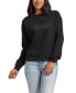 Фото #1 товара Women's Cotton Crewneck Embroidered Sweatshirt