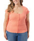 ფოტო #1 პროდუქტის Trendy Plus Size Min Cap-Sleeve Top