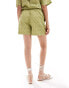 IIsla & Bird longer line broderie beach short in pine garden green