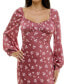 ფოტო #4 პროდუქტის Juniors' Printed Scoop-Neck Long-Sleeve Dress