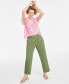 ფოტო #1 პროდუქტის Women's Pleated Chino Ankle Pants, Created for Macy's