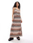 Фото #1 товара ONLY strappy maxi printed dress in orange