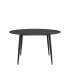 Black Round Dining Table-Modern Artificial Stone, 6-Person Capacity