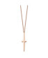 Фото #3 товара Chisel rose IP-plated Cross Pendant Cable Chain Necklace