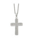 Polished with CZ Cross Pendant on a Cable Chain Necklace