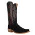 Фото #3 товара R. Watson Boots Black Rough Out Narrow Square Toe Cowboy Mens Black Casual Boot