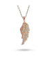 ფოტო #2 პროდუქტის Religious Spiritual CZ Pave Accent Feather Guardian Angel Wing Pendant Necklace For Women Teen .925 Sterling Silver