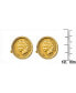 ფოტო #2 პროდუქტის Gold-Layered 1800's Indian Penny Bezel Coin Cuff Links