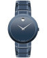 ფოტო #1 პროდუქტის Men's Swiss Sapphire Blue PVD Bracelet Watch 39mm