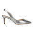 Фото #1 товара Nina Nina60 Metallic Pointed Toe Slingback Wedding Pumps Womens Silver Dress Cas