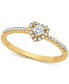 Фото #1 товара Diamond Heart Halo Engagement Ring (1/4 ct. t.w.) in 14k White, Yellow or Rose Gold