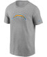 Фото #2 товара Men's Heathered Gray Los Angeles Chargers Primary Logo T-shirt