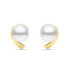 Фото #1 товара Minimalist gold plated earrings with real pearls EA595Y