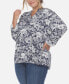 Фото #2 товара Plus Size Pleated Long Sleeve Floral Print Blouse
