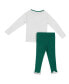 ფოტო #2 პროდუქტის Girls Toddler White, Green Michigan State Spartans Onstage Long Sleeve T-shirt and Leggings Set