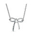 Minimalist Holiday Bow Ribbon Pendant Station Pendant Necklace For Women For Teen Girlfriend .925 Sterling Silver