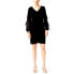 Thalia Sodi Women's Ruffled Sleeve Illusion Shift Dress Black S