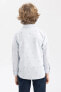 Erkek Çocuk Keten Görünümlü Uzun Kollu Gömlek Z1029a623sm
