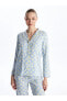Фото #3 товара Пижама LC WAIKIKI Цветочная с рубашечным воротником, женская, длинный рукав