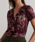 ფოტო #3 პროდუქტის Women's Floral Georgette Puff-Sleeve Blouse