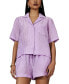 ფოტო #4 პროდუქტის Women's Short-Sleeve Button-Up Shirt