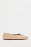 Suede bow ballet flats