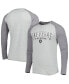 Фото #1 товара Men's Heather Gray Las Vegas Raiders Ledger Raglan Long Sleeve Henley T-shirt