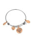 ფოტო #2 პროდუქტის Cubic Zirconia Heart and Bezel, Mother of Pearl Inlay Flower and Silver-Plated Grandma Bangle Bracelet