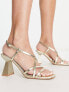 Фото #1 товара schuh Exclusive Scarlett strappy heeled sandals in gold metallic