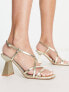 schuh Exclusive Scarlett strappy heeled sandals in gold metallic