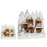 Decorative Figure White Brown Wood Town 44 x 44,7 x 6 cm Christmas