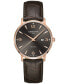 ფოტო #1 პროდუქტის Unisex Swiss DS Caimano Brown Leather Strap Watch 39mm