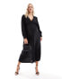 Фото #4 товара Nobody's Child Maternity v neck midi dress in black