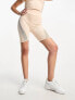 Фото #4 товара Miss Selfridge legging short with fishnet contour panel detail co-ord in apricot