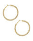 ფოტო #1 პროდუქტის Crystal Gold Plated Rope Hoop Earrings
