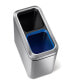 Brushed Stainless Steel 20 Liter Fingerprint Proof Slim Dual Recycler Trash Can