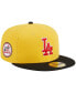 Фото #1 товара Men's Yellow, Black Los Angeles Dodgers Grilled 59FIFTY Fitted Hat